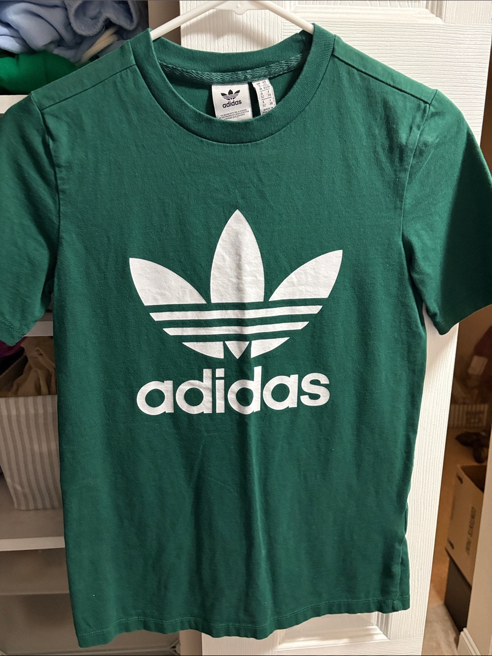 adidas Green Tee with White Trefoil Logo